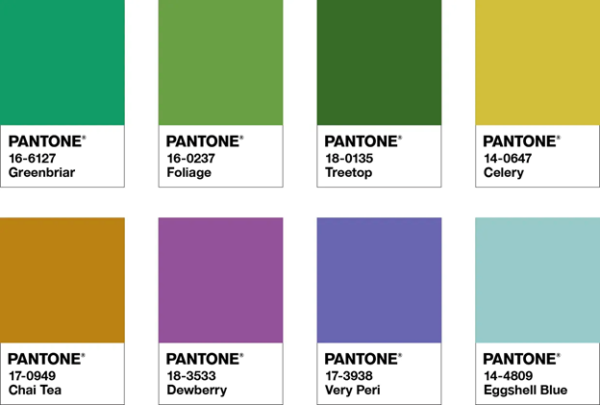 Pantone Wellspring Colour Swatch Palette