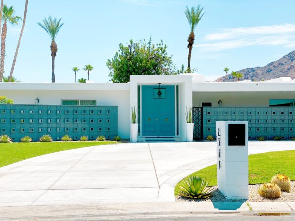 White and Blue Palm Springs Style Home