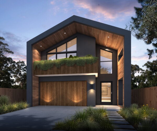 Rendered Scandinavian Inspired Facade Image of the Nordstrand 34
